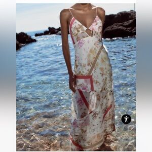 SEMI-SHEER MIXED PRINT DRESS